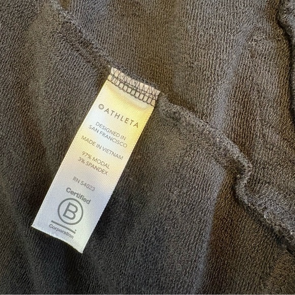 Athleta Black Pranayama Restore Wrap Cardigan Sweater Womens Large Open Front - Picture 8 of 9